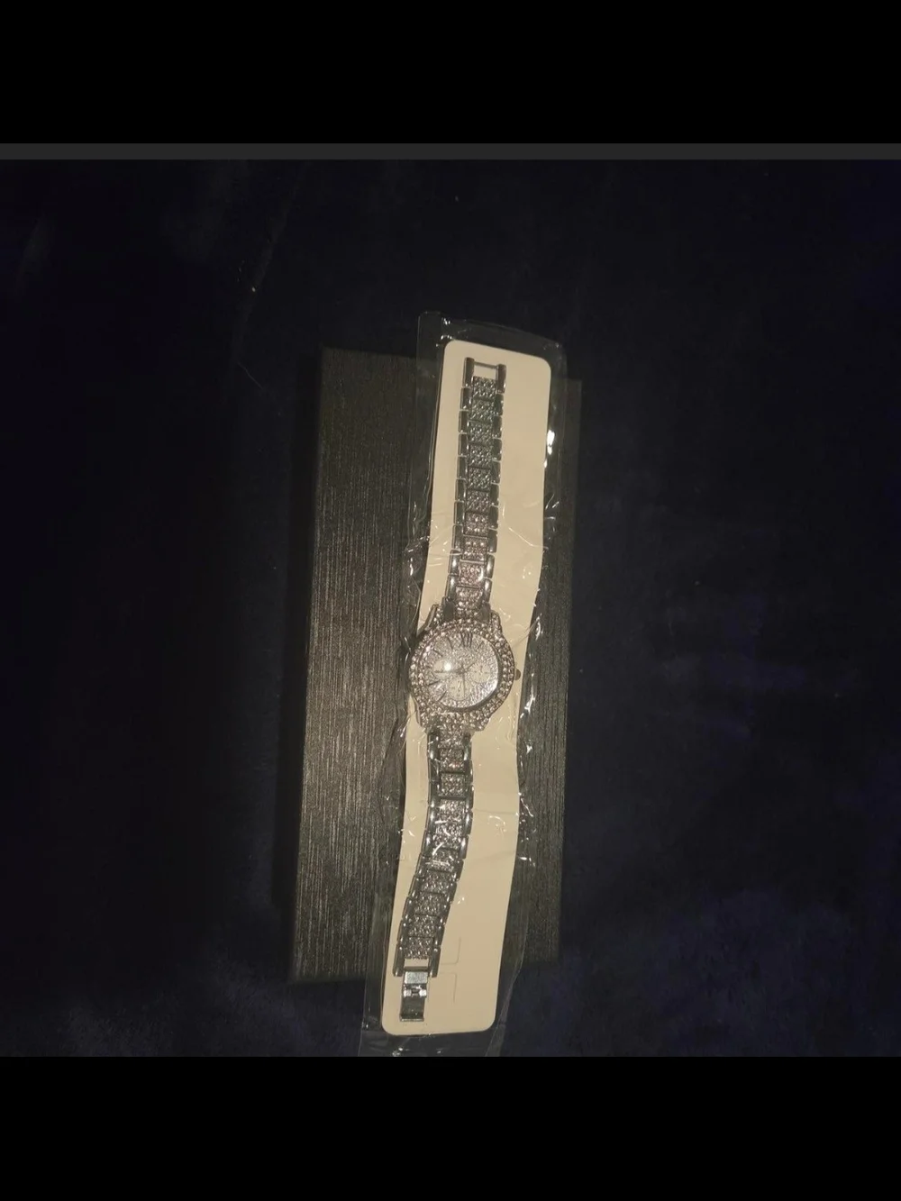 Crystal-Embellished Silver Women's Bracelet Watch